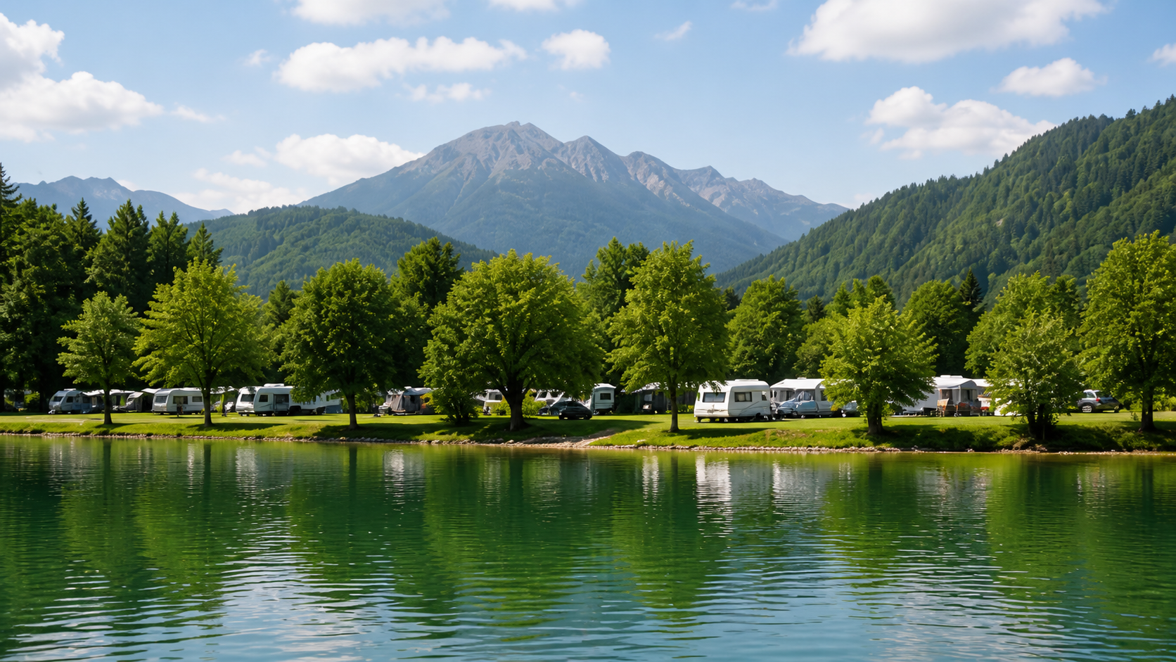 Campingplatz in schöner Lage am See